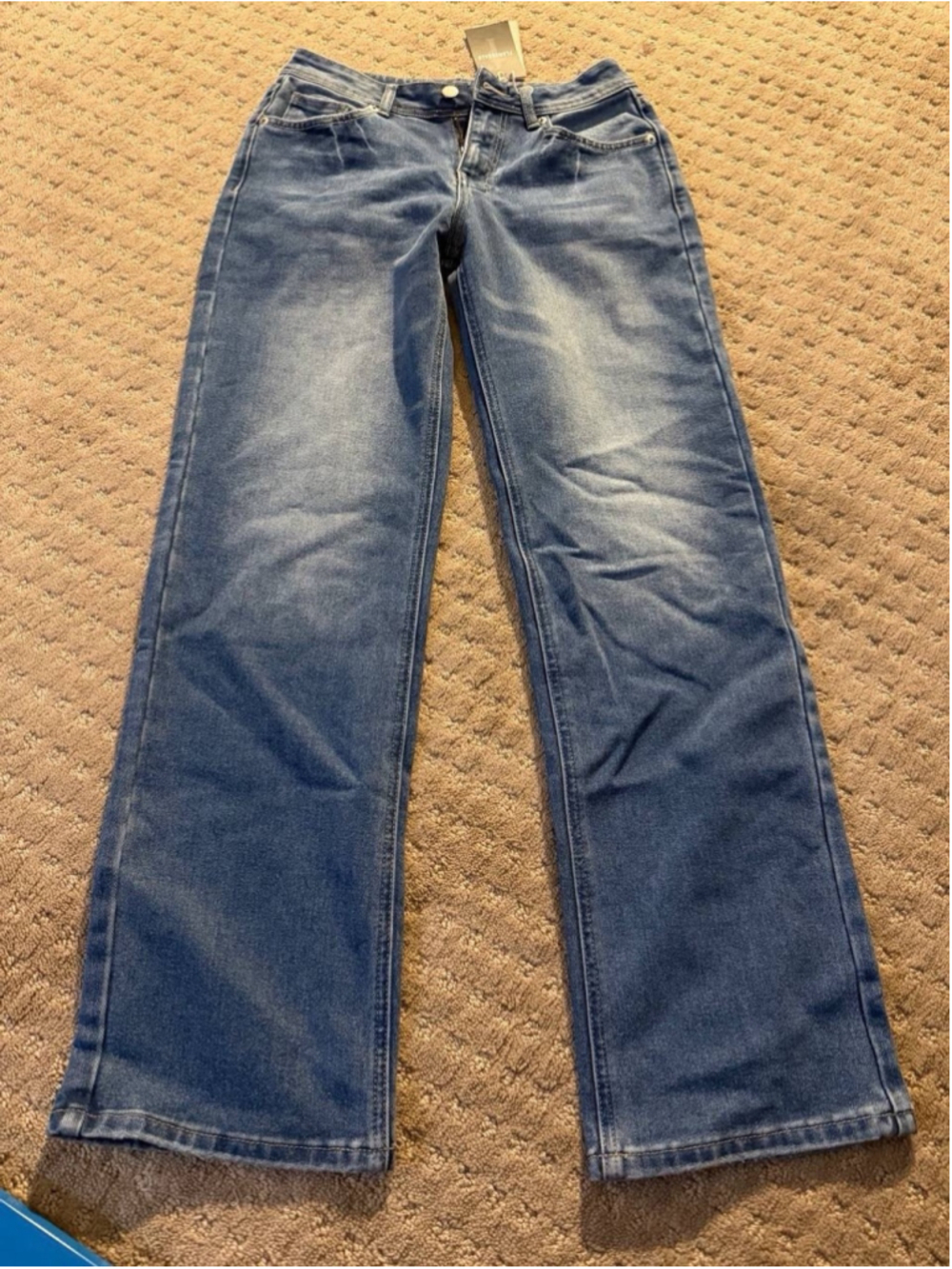 Flamingals Wash Mid Waist Straight Leg Jeans S